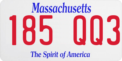 MA license plate 185QQ3