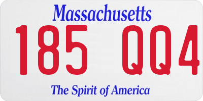 MA license plate 185QQ4
