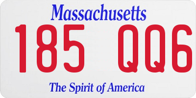 MA license plate 185QQ6