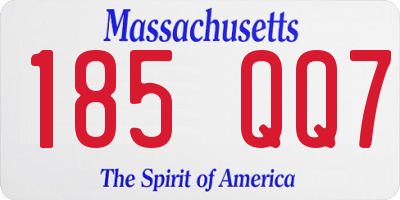 MA license plate 185QQ7