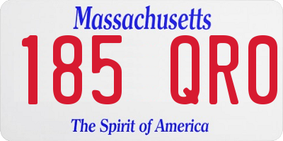 MA license plate 185QR0