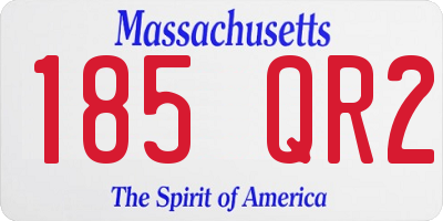 MA license plate 185QR2