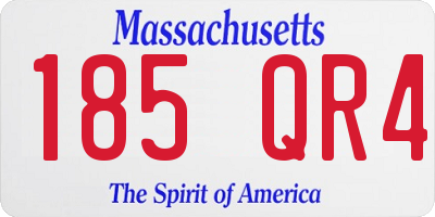 MA license plate 185QR4