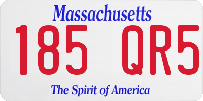 MA license plate 185QR5