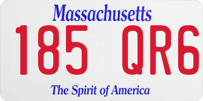 MA license plate 185QR6