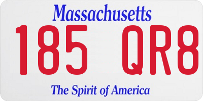 MA license plate 185QR8