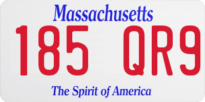 MA license plate 185QR9