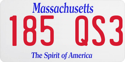 MA license plate 185QS3