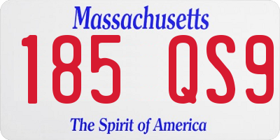 MA license plate 185QS9
