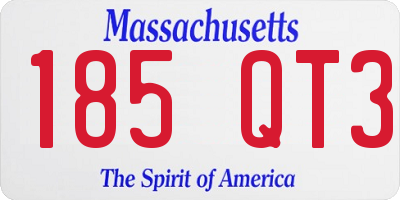 MA license plate 185QT3