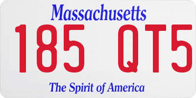 MA license plate 185QT5
