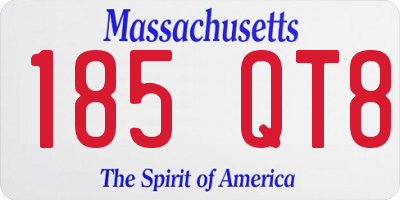 MA license plate 185QT8