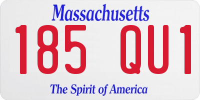 MA license plate 185QU1