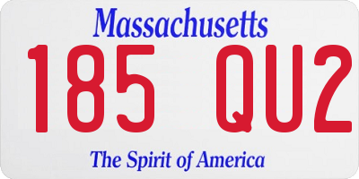 MA license plate 185QU2