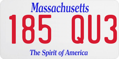 MA license plate 185QU3
