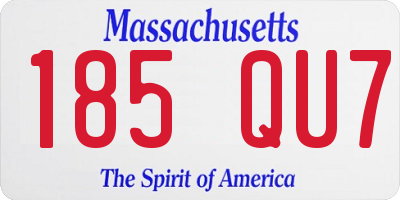 MA license plate 185QU7