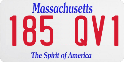 MA license plate 185QV1
