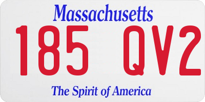 MA license plate 185QV2