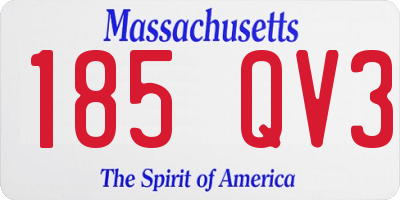 MA license plate 185QV3