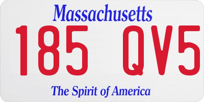 MA license plate 185QV5