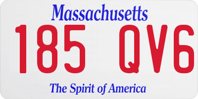 MA license plate 185QV6