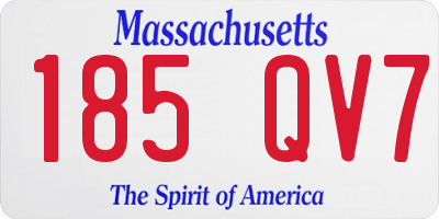 MA license plate 185QV7