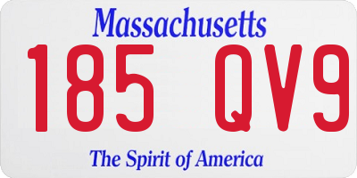 MA license plate 185QV9