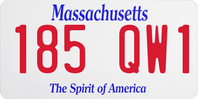 MA license plate 185QW1