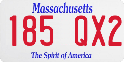 MA license plate 185QX2