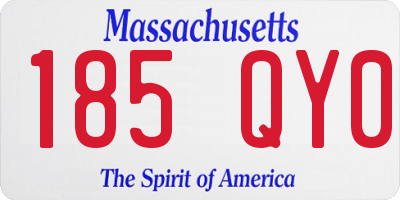 MA license plate 185QY0