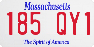 MA license plate 185QY1