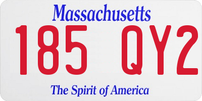 MA license plate 185QY2