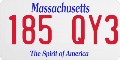 MA license plate 185QY3