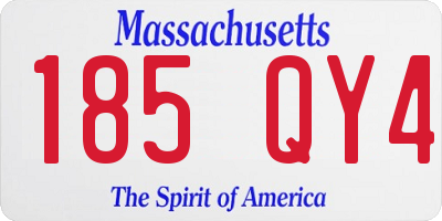 MA license plate 185QY4