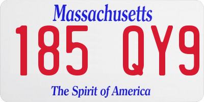 MA license plate 185QY9
