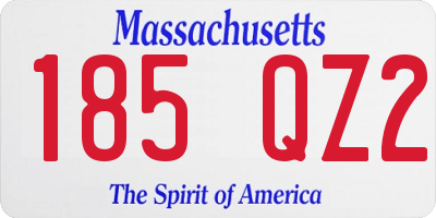 MA license plate 185QZ2