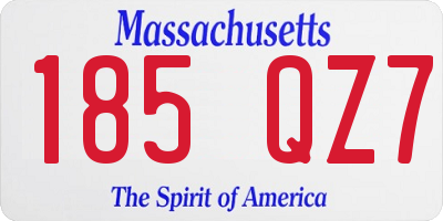 MA license plate 185QZ7