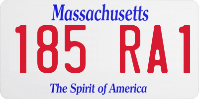MA license plate 185RA1