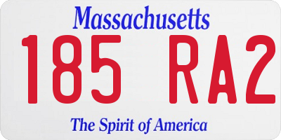 MA license plate 185RA2