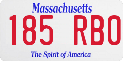 MA license plate 185RB0