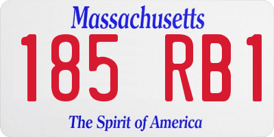 MA license plate 185RB1