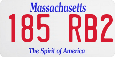 MA license plate 185RB2