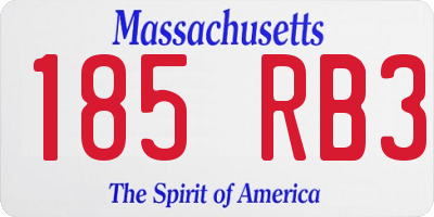 MA license plate 185RB3