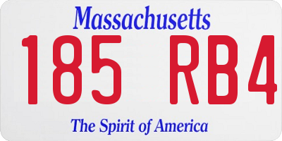 MA license plate 185RB4