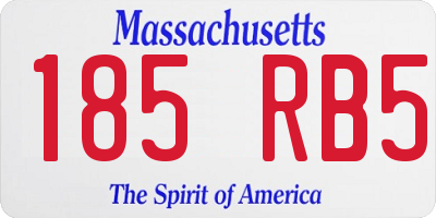 MA license plate 185RB5