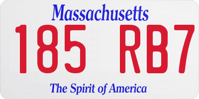 MA license plate 185RB7