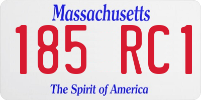 MA license plate 185RC1