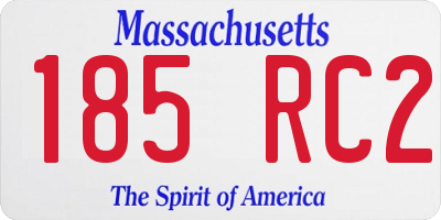 MA license plate 185RC2