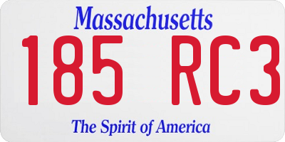 MA license plate 185RC3