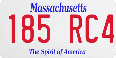 MA license plate 185RC4
